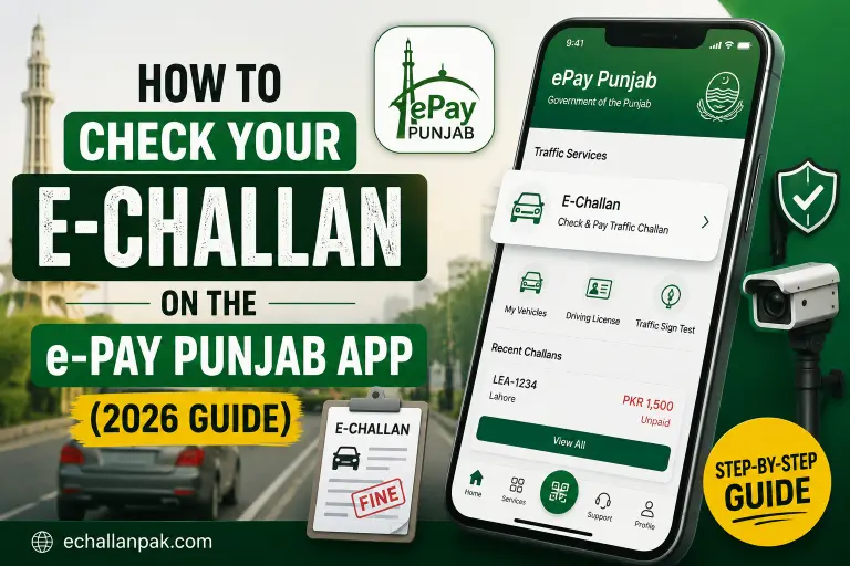 How to Check Your E-Challan on the e-Pay Punjab App (2026 Guide)